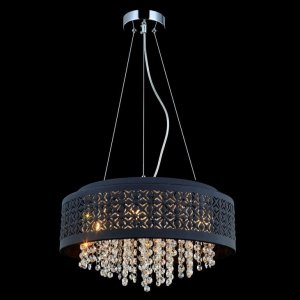 ITALUX LAMPA WISZĄCA CZARNA Z KRYSZTAŁKAMI DORIS MDM-2587/4BK