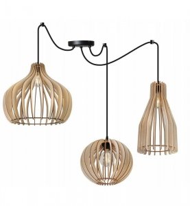 Lampa wisząca nowoczesna - SPIDER TIMBER 2361/3/MIX LIGHT HOME