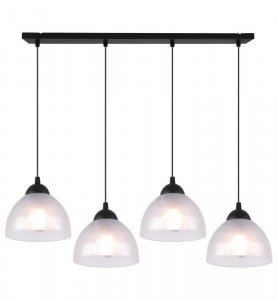 Lampa wisząca VENICE, sufitowa, żyrandol, mleczne białe klosze, czarna konstrukcja, do kuchni