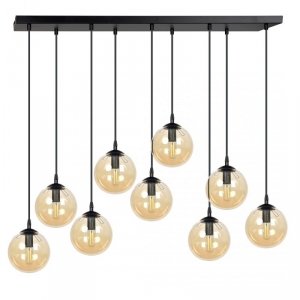 LAMPA WISZĄCA CZARNA KULE SZKLANE DO SALONU SYPIALNI JADALNI KUCHNI EMIBIG COSMO 9 BL MIODOWY