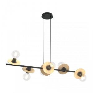 LAMPA WISZĄCA NOWOCZESNA NA LISTWIE CZARNA EMIBIG TOKEN 6 BL WOOD oprawa oświetleniowa