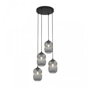 LAMPA WISZĄCA SZKLANA NOWOCZESNA EMIBIG VERDI 4 PREM BL GRAFIT oprawa oświetleniowa