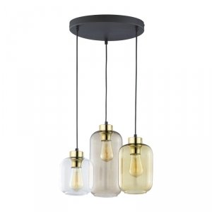 TK LIGHTING MARCO BROWN 3175 LAMPA WISZĄCA NA KOLE SZKLANA BRĄZY