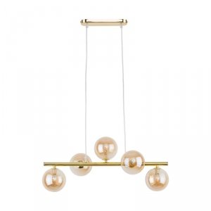 TK LIGHTING ESTERA GOLD 4549 LAMPA WISZĄCA ZŁOTA KLOSZE KULE BURSZTYNOWE