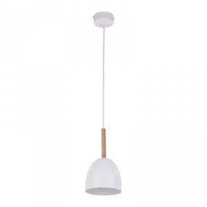 TK LIGHTING NORD WHITE 4868 LAMPA WISZĄCA BIAŁA Z DREWNEM METALOWA NAD STÓŁ