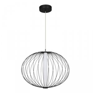 LAMPA WISZĄCA LED KULA CZARNA 40CM 3000K BARWA CIEPŁA DO SALONU POKOJU LIGHT PRESTIGE TREVISO a LP-798/1P S3 BK