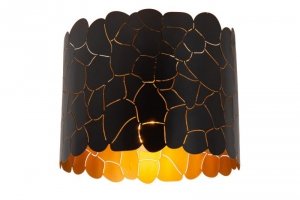 LAMPA SUFITOWA PLAFON ABAŻUR CZARNO ZŁOTY DO SALONU SYPIALNI LUCIDE ALMELO