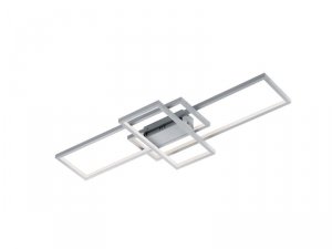 LAMPA SUFITOWA LED SREBRNA KWADRATY PROSTOKĄTY NA PILOTA RGB ZMIANA BARWY ŚWIATŁA ŚCIEMNIALNA  THIAGO 652610307 TRIO