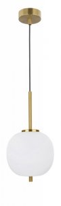 LAMPA WISZĄCA ZŁOTA NOWOCZESNA Z BIAŁYM KLOSZEM DO SALONU SYPIALNI KUCHNI JADALNI LUCES EXCLUSIVAS PILAR LE41757