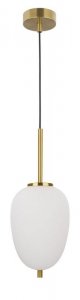 LAMPA WISZĄCA ZŁOTA NOWOCZESNA Z BIAŁYM KLOSZEM DO SALONU SYPIALNI KUCHNI JADALNI LUCES EXCLUSIVAS PILAR LE41759