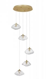 LAMPA WISZĄCA SZKLANA ZŁOTA NOWOCZESNA DO SALONU SYPIALNI KUCHNI LUCES EXCLUSIVAS NAYARIT LE42901
