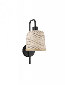 LUCES EXCLUSIVAS LAMPA TALITAS LE44510 KINKIET CZARNY RATTAN KLOSZ ABAŻUR