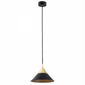 LAMPA WISZĄCA METALOWA CZARNO ZŁOTA DO JADALNI KUCHNI NAD STÓŁ 23CM ARGON MASSETO 4903