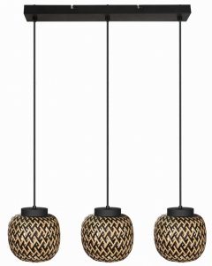 REALITY ELAINE 342203-30 LAMPA WISZĄCA DEKORACYJNA BAMBUSOWA CZARNA NAD STÓŁ 20cm