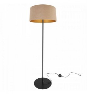 LAMPA PODŁOGOWA Z WELUROWYM ABAŻUREM ZE ZŁOTYM ŚRODKIEM MEDIOLAN LIGHT HOME