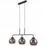 ITALUX POGGI PND-28028-3 LAMPA WISZĄCA CZARNA NOWOCZESNA SZKLANE DYMIONE KLOSZE DO JADALNI