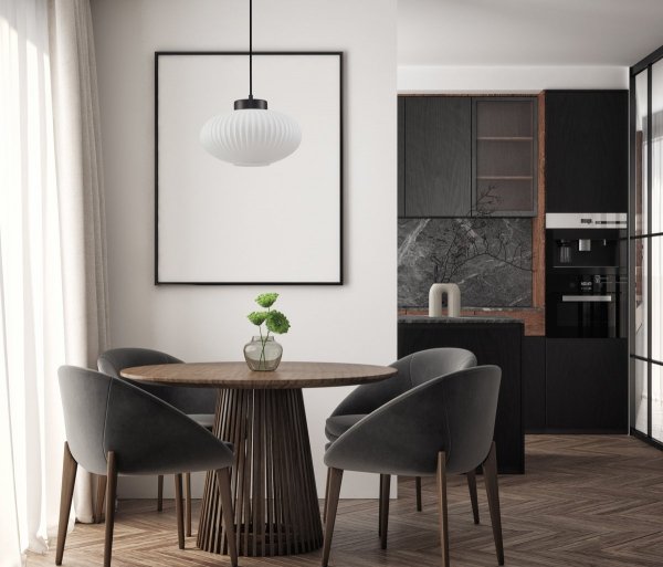 ITALUX GROSTE PND-52376-1-BK LAMPA WISZĄCA CZARNA BIAŁA SZKLANA
