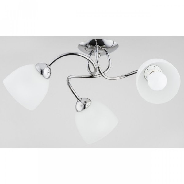ALFA SOSNOWSCY SILIA 27503 LAMPA SUFITOWA PLAFON CHROM BIAŁE KLOSZE