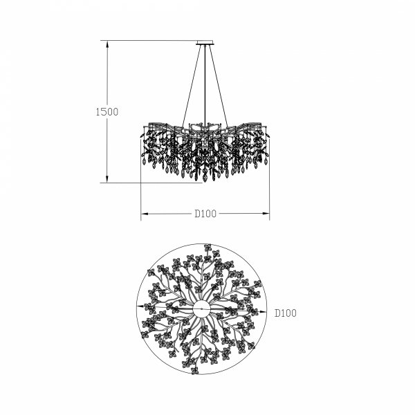ZUMALINE MD4115-13I-EGN CINDY LAMPA WISZĄCA ZŁOTA ŻYRANDOL GLAMOUR Z KRYSZTAŁKAMI