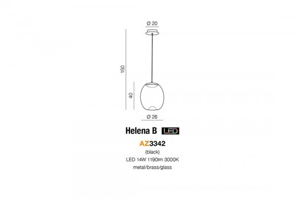 AZZARDO HELENA B AZ3342 LAMPA WISZĄCA TRANSPARENTNA NOWOCZESNA
