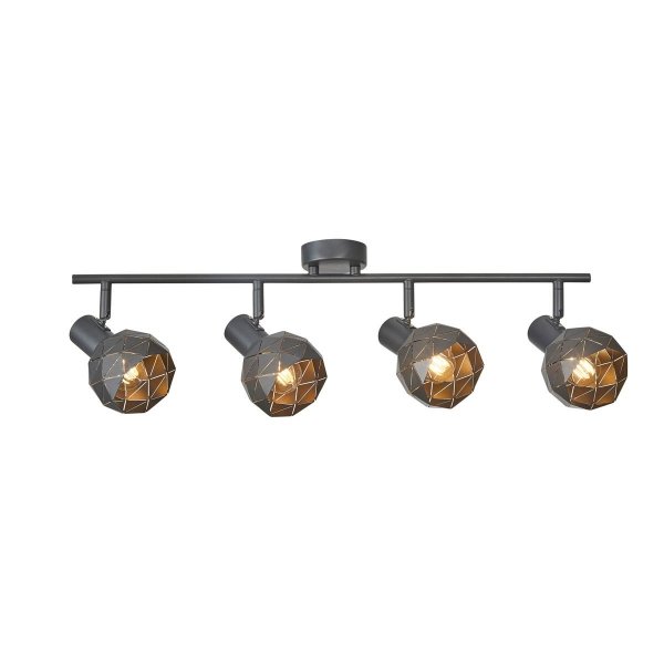 ITALUX HARLEY SPL-3480-4-GR-GD KINKIET PLAFON SPOT REFLEKTOR SZARO ZŁOTY DEKORACYJNY REGULOWANY