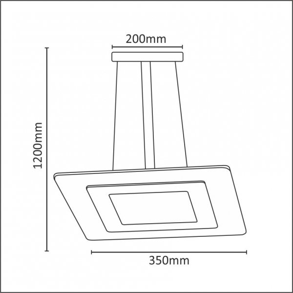 GOLDLUX POLUX LARVIK S 25W 308672 LAMPA WISZĄCA LED KWADRAT NOWOCZESNA