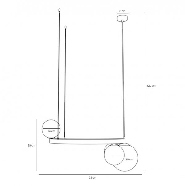 ALDEX GARDA 4 RING BLACK 1099L1_R LAMPA WISZĄCA CZARNA KULE BIAŁE NAD STÓŁ