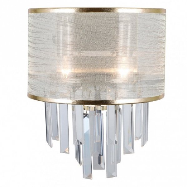 ITALUX TORREIA WL-45660-2 KINKIET GLAMOUR Z KRYSZTAŁAMI I ABAŻUREM DO SYPIALNI