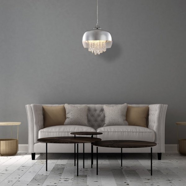 MILAGRO ML3802 LAMPA WISZĄCA LUNA SZKLANA Z KRYSZTAŁKAMI GLAMOUR