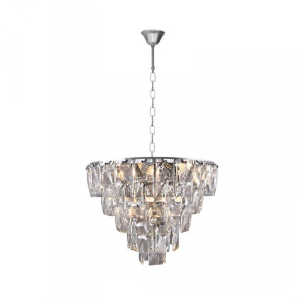 MILAGRO LAMPA ŻYRANDOL KRYSZTAŁOWY ML6001 CHELSEA GOLD 6xE14 CHROM GLAMOUR 
