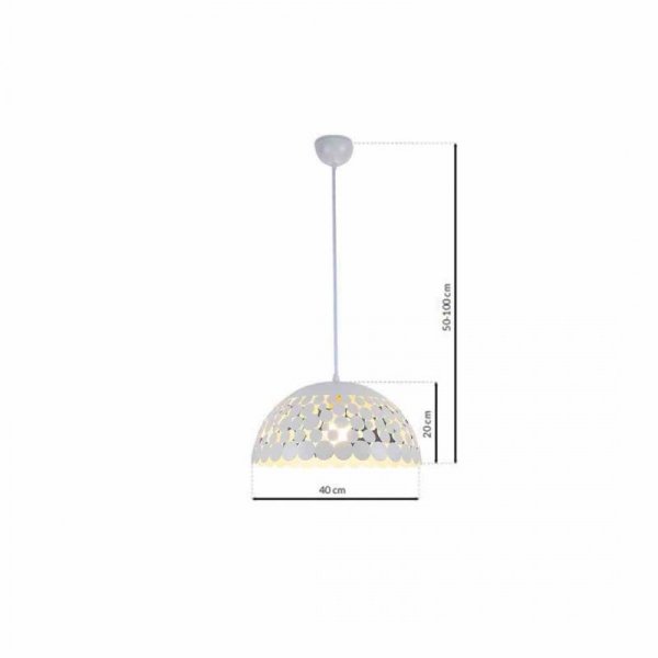 Lampa wisząca LISA WHITE 1xE27 40cm