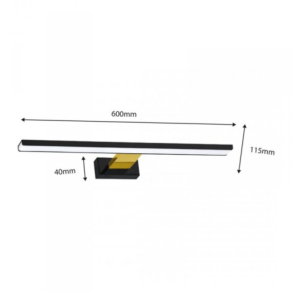MILAGRO Kinkiet SHINE BLACK/GOLD 13,8W LED