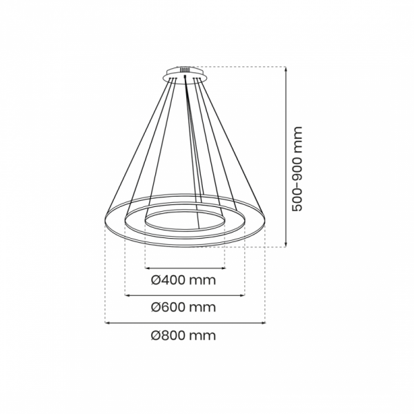 MILAGRO Lampa wisząca ROTONDA BLACK 93W LED