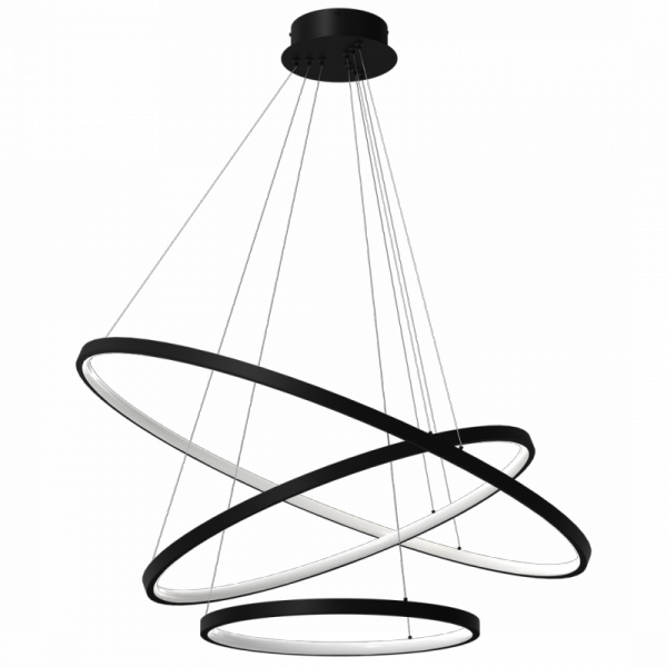 MILAGRO Lampa wisząca ROTONDA BLACK 93W LED