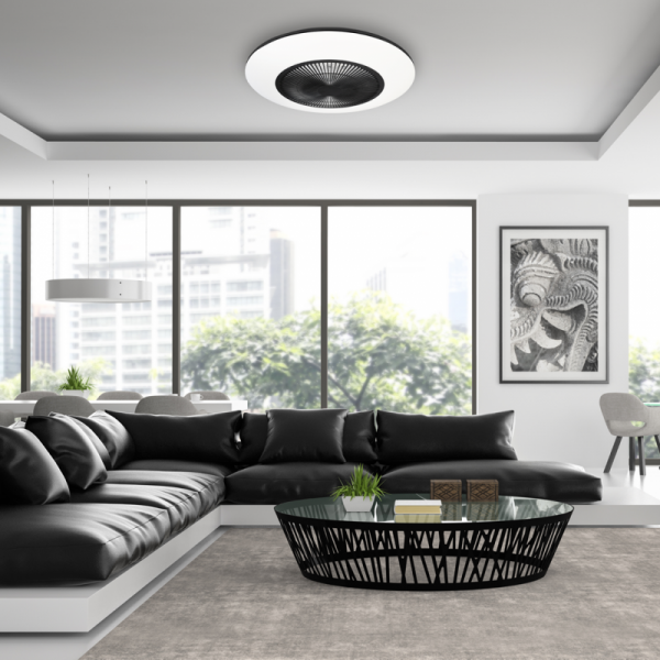 MILAGRO Plafoniera LED ARIA BLACK 38W z wentylatorem