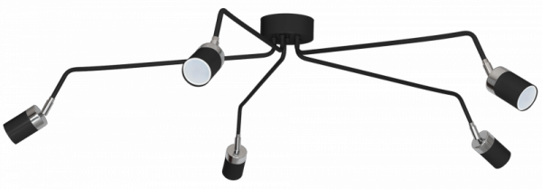MILAGRO Lampa sufitowa JOKER BLACK 5xGU10