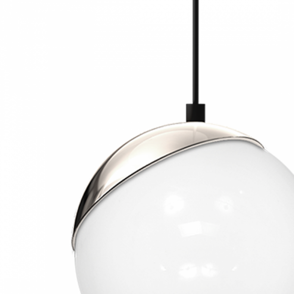 MILAGRO SFERA BLACK CHROM MLP4673 LAMPA WISZĄCA CZARNA KLOSZ KULA BIAŁA