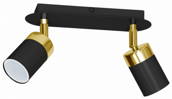 MILAGRO Lampa sufitowa JOKER BLACK/GOLD 2xGU10