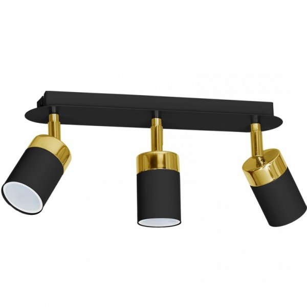 MILAGRO Lampa sufitowa JOKER BLACK/GOLD 3xGU10