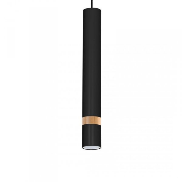 MILAGRO Lampa wisząca JOKER BLACK/WOOD 1xGU10