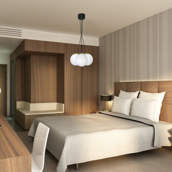 MILAGRO MLP6499 SPARTA BLACK GOLD LAMPA WISZĄCA CZARNO ZŁOTA KULE BIAŁE