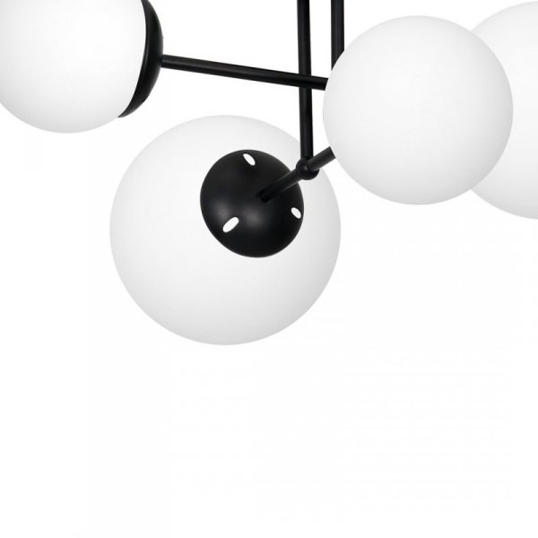 MILAGRO LAMPA SUFITOWA MLP6527 LIMA BLACK CZARNA KLOSZE KULE BIAŁE