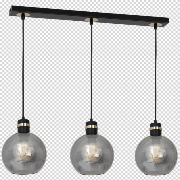 MILAGRO MLP6531 OMEGA BLACK LAMPA WISZĄCA CZARNO ZŁOTA GRAFITOWE KLOSZE KULE