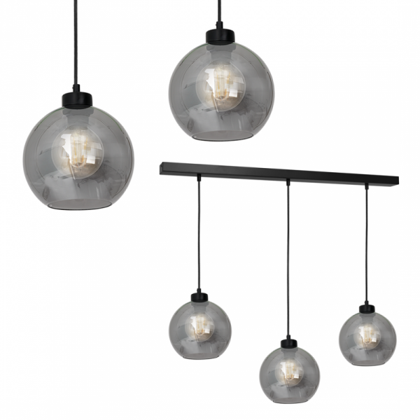 MILAGRO MLP65800 SOFIA SMOKED LAMPA WISZĄCA SZKLANE KULE GRAFITOWE