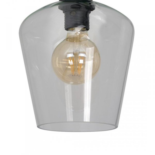 MILAGRO MLP6602 SANTIAGO CLEAR LAMPA SUFITOWA CZARNA KLOSZ PRZEŹROCZYSTY