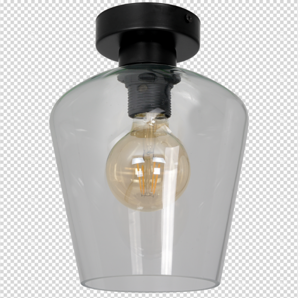 MILAGRO MLP6602 SANTIAGO CLEAR LAMPA SUFITOWA CZARNA KLOSZ PRZEŹROCZYSTY