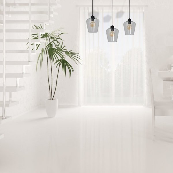 MILAGRO MLP6608 SANTIAGO CLEAR LAMPA WISZĄCA CZARNA KLOSZE PRZEŹROCZYSTE 