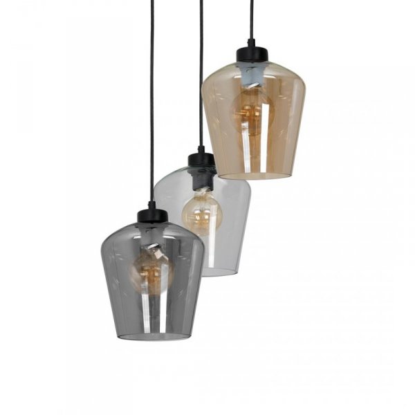 MILAGRO MLP6614 SANTIAGO MIX LAMPA WISZĄCA CZARNA SZKLANE KLOSZE RÓŻNE KOLORY 