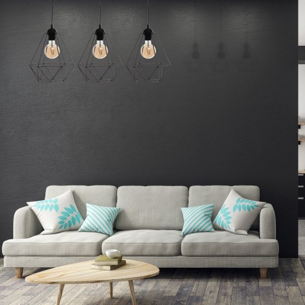 MILAGRO Lampa wisząca BASKET BLACK 3xE27