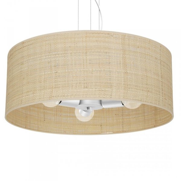 MILAGRO Lampa wisząca MARSHALL WHITE / RATTAN 3xE27